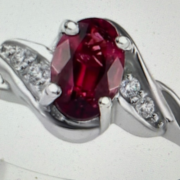 Ofiki Rubellite & Diamond Ring and Pendant Necklace - Picture 2 of 13
